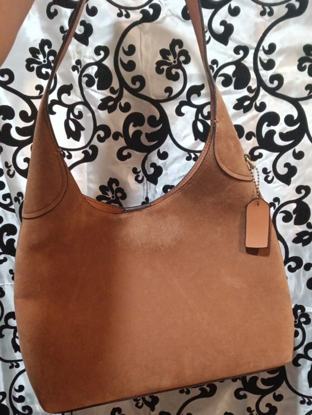 Coach Brown Suede Hobo Shoulder Bag - Picture 2 of 5